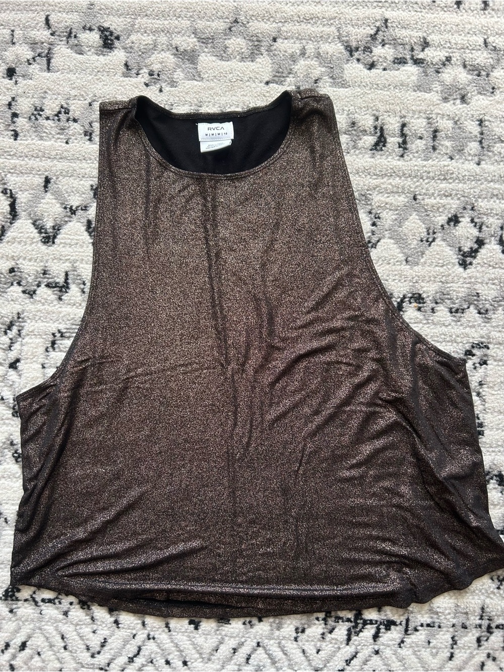 RVCA Metallic Bronze Shimmer Tank Top